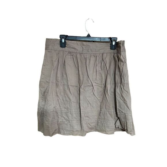 Ann Taylor Loft 100% Cotton Tan Skirt Side Zip Size 8 - Picture 1 of 6